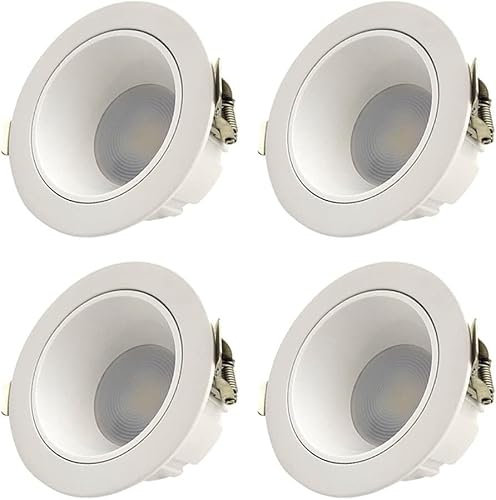 Down lights indoor ceiling recessed light 4 Pack Downlight Eyeball Spotlight, 2.5inch-7.5inch Recessed Ceiling Light, 7W,10W,15W,20W,24W,35W LED Can Light LED Recessed Downlights (Color : 7w, Size :