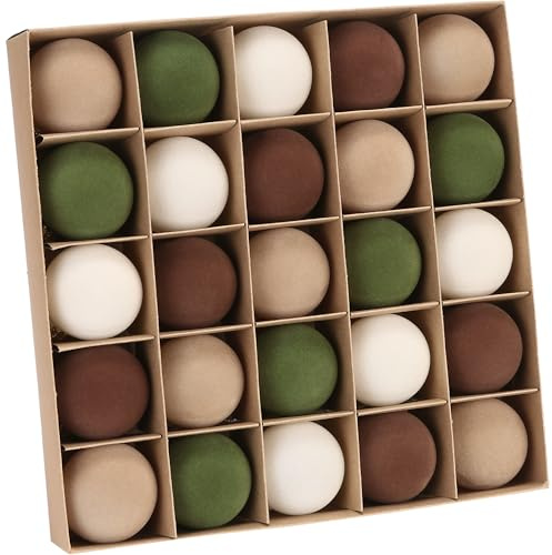 Sea Team - Juego de 25 adornos de bolas de Navidad con terciopelo para árbol de Navidad, adornos colgantes decorativos, decoraciones de plástico irrompibles para árbol de Navidad, corona, guirnalda