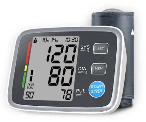Blood Pressure Monitors 360° Adjustable Cuff, Clinically Tested Blood Pressure Monitors, Digital Heart Rate Monitor for Home Use, Medical BP Monitor Machine, 2x90 Users Memories Blood Pressure Machine