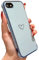 Riccase for iPhone SE 2020/ SE 2022 Case, iPhone 7/8 Phone Case Girls Women Cute Love Heart Pattern Shockproof Plated Shiny Edges Protective Slim Fit Silicone Bumper Case, Blue
