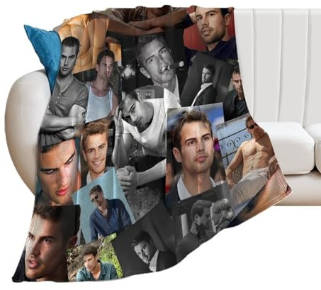 QapLWczK Theo James Sonnenschein-Überwurfdecke, superweich, seidiges Flanell, leicht, für Sofa, Bett, für alle Jahreszeiten, 101,6 x 76,2 cm