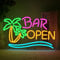 SIGNSHIP Panneau néon Bar Open Palme à intensité variable pour décoration murale, signe néon ouvert pour bar, taverne,club,fête,cadeau