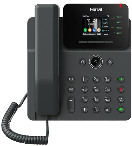 Fanvil V61G Prime Business Phone Schermo a colori ad alta definizione da 2,4 pollici (320 x 240), supporta 4 linee SIP e consente una conferenza audio a 6 vie