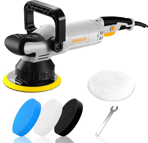 Dual Action Polisher Buffer Machine: DEKOPRO 900W Electric Random Polish Kit with 150MM Pad, 6 Variable Speed 600-4000RPM 15MM Orbit- for Car Detailing Polishing Waxing