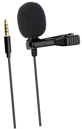 GALPADA Microphone Construction Lapel Omnidirectional Clip-on Phone 3.5mm Mini Plastic Metal Recording for Mobile Phone and Smartphones, Outdoor Lectures and Video