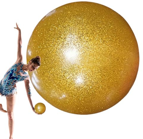 Ziennhu Rhythmischer Gymnastikball - Ball 18 cm 400 g | Nachhaltige Fitnessausrüstung | Bälle Training Plastik Gummi -Rosa Golden Sport