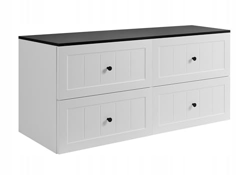 Rodan Moderne Möbel - Schrank Weiß, Schwarz - Möbelstück - Bastelregal – Bastelplatte 80 cm + 80 cm + 160 cm