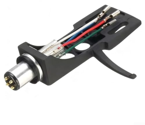 Turntable Cartridge Headshell for Audio-Technica AT3600L AT91 - Replacement Needle Moving Magnet for Record Players Turntables - Silver Finish(Black)