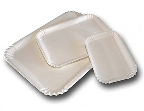 Effe2cart Vassoio in Cartone Bianco per Pasta e Dolci cm 17x25 - Conf. 100 pz