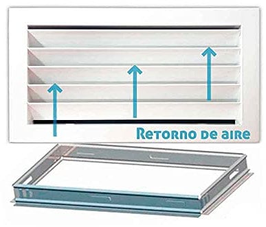 Rejilla de ventilación retorno blanco + Marco de montaje