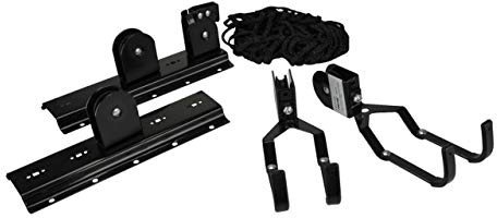 FISCHER Fahrradlift | Tragkraft 20 kg | Fahrradhalterung | Deckenmontage | Fahrradaufhängung, schwarz