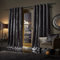 viceroy bedding Plush Heavy Crushed Velvet Door Curtain EYELET RING TOP Fully Lined Curtain CHARCOAL Dark Grey Silver 66 Width x 84 Depth (Only 1 Panel)