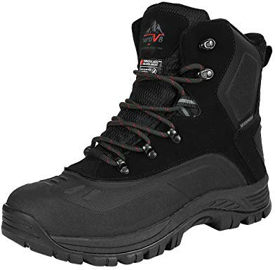 NORTIV 8 Stivali da Esterno Impermeabili Lsolati per la Neve e l'inverno da Uomo,Size 42,Nero,180411