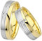 GIORO Fano Eheringe Trauringe Hochzeitsringe massiv Gold Bicolor Weißgold *handgefasste Brillant Steine* Paarpreis Echtes Gold (18 k (750))