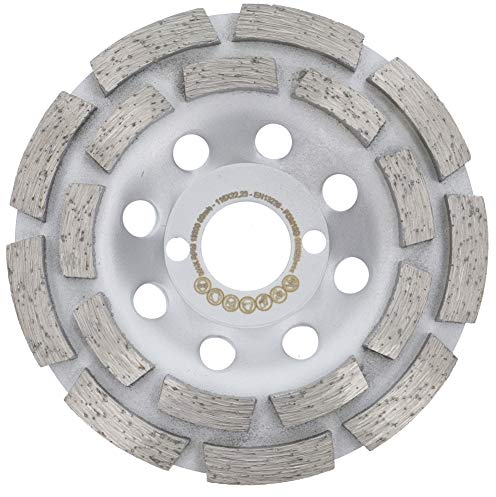 PRODIAMANT Smerigliatrice a tazza diamantata Premium 115 mm per calcestruzzo universale 115 mm x 22,2 mm mola a doppia fila