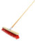 Heavy Duty Garden Broom with Handle, Outdoor 16″ Synthetic Hard Bristle Sweeping Brush with Metal Bracket for Cleaning Gardens, Yards, Patios, Deckings, Driveways (Red)