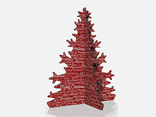 Oedim Weihnachtsbaum aus Pappe | 60 x 80 cm | Spezielles Weihnachtsprodukt | rotes Design | Mikrokanalkarton 10 mm