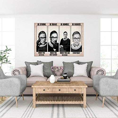 Inga Be Strong Be Brave Be Humble Be Badass Poster Ruth Bader Ginsburg Poster Notorious Rbg Poster Rbg Portrait Feminismus Lustiges Geschenk Metallschilder 20,3 x 30,5 cm