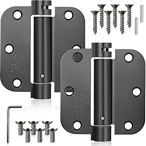 Selbstschließende Türscharniere, 8,9 cm, 8,9 cm, Federscharniere mit 1,6 cm Radius-Ecken, verstellbar (2 Stück)
