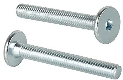 woplus Flachkopfschrauben Möbelschrauben Möbelverbinder Stahl Verzinkt M6 x 50mm Flachkopf Antrieb:Innensechskant SW4 (10 Stück M6 x 50mm)