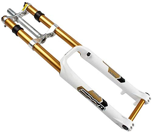 TYXTYX White MTB Bicycle Fork Oil Pressure Zoom The Fork The Fork Magnesium Alloy Easy to Install Strong Structure Bicycle Accessories 26 Inches,Damping