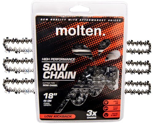 MoltenSales Sägekette 45,7 cm (18 Zoll) .325 .063 68DL, Ersatz für Stihl MS 250 251 210 211 Oregon L68 22BPX068 3 Ketten
