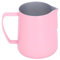 Jarra de leche de lujo de 400 ml, jarra de café rosa, jarra de leche, jarra de leche con pico de águila, herramienta de barista para barras de café