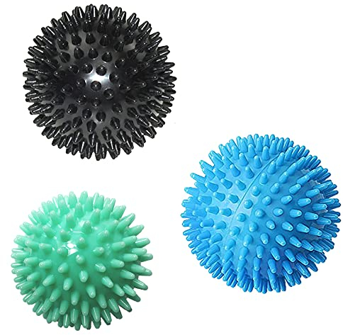 Massageball, Stachelmassageball, Pilates-Ball für Rücken, Beine, Füße & Hände Muskelmassage - Fitness Noppenball Hart