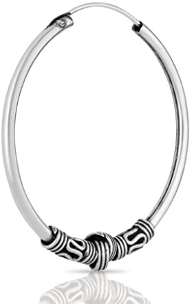 NKlaus Creole 925 Sterling Silber, 35mm, verziert, Mittelalter, 1 Stück | Stärke 2mm; Bali-Design