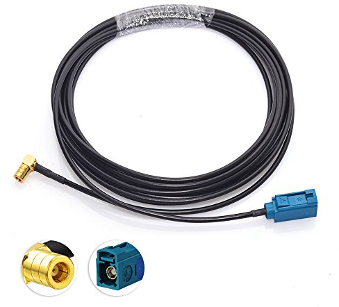Eightwood DAB Aerial Fakra Z Female to SMB Adapter Cable RG174 500cm Compatible for DAB Car Aerial FM Aerial Blaupunkt Pioneer Clarion Kenwood Alpine JVC
