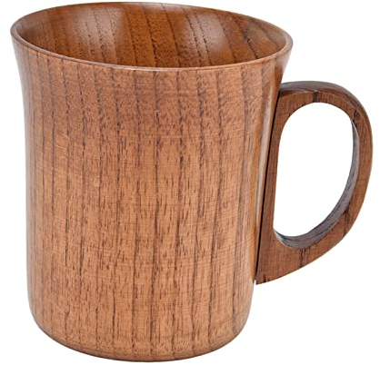 plplaaoo Tazza legno, Tazza in Legno da 280 ml con Manico, tazza campeggio , Tazza da caffè, Tazza da tè, Tazze da tè in Legno per Ufficio, tè, caffè, Acqua, Vino, Whisky