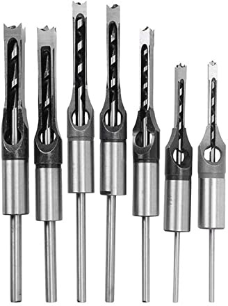 1pcs HSS Quadrat Lochbohrmaschine Holzbearbeitungsbohrwerkzeuge Auser Sterbungsmeißel Bohrer Set DIY-Möbel,8mm