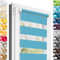 Estika Doppelrollo Klemmfix ohne Bohren - 65 cm x 120 cm - Blauer Himmel - 27 Stofffarben, Tag und Nacht Duo Rollo, Rollos für Fenster ohne Bohren, Fenster Sichtschutz (65 cm Stoffbreite)