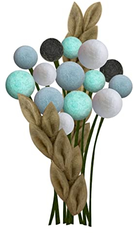 your castle Blumenstrauß aus 14 handgearbeiteten künstliche Filzblumen & 2 Ästen, fairer Handel, nachhaltige Filz Deko, realistische Kunstblumen, Filz-Floristik, Stoffblumen, Filzblumen-Set, Romy