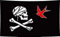 LUCKGEEY Piraten-Jack-Sparrow-Flagge mit gekreuzten Knochen, 90 x 150 cm, lebendige Farben, Doppelnähte am Rand, Flaggen mit 2 rostfreien Messingösen. (Piratenspatz, 7,6 x 12,7 cm)