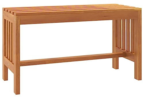vidaXL Gartenbank, Sitzbank Lattenrost-Design, Parkbank für Balkon Terrasse Garten, Gartenmöbel Bank Holzbank, 80cm Massivholz Eukalyptus