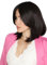 Prettyland natürliche schwarz Mittellange BOB leicht gewellte glatte Perücke mit Pony Alltagsperücke black wig C312