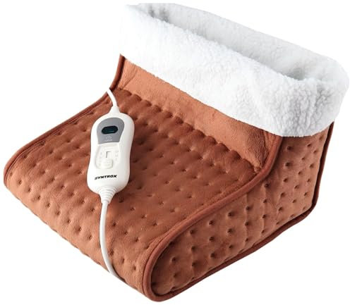 Syntrox Atmungsaktiver Elektrischer Fußwärmer Arutic, Fußheizung für den Winter, Hausschuhe Schuhe, beheizter Fußwärmer, 3 Temperaturstufen, 100 Watt