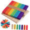 VILLFUL 100 Stück Craft Sticks Jumbo Farbe Rohrstäbe Jumbo Popsicle Sticks Wachsen Sticks Farbige Kunststangen Eisstöcke zum Selbermachen Sticks Glasspinnen Einweg Palettenstäbe Holz