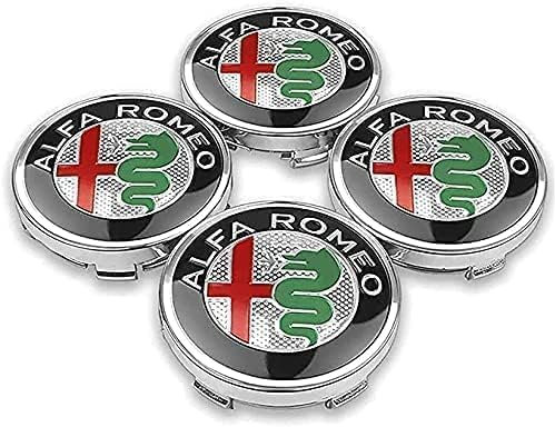 4 STÜCKE 60mm für Alfa Romeo Giulietta Spider GT Giulia Mito 147/156/159/166 Stelvio Car Rad Center Hub Cap Auto Styling Felgen Abdeckung Badge Emblem Aufkleber Radnabenkappen,C