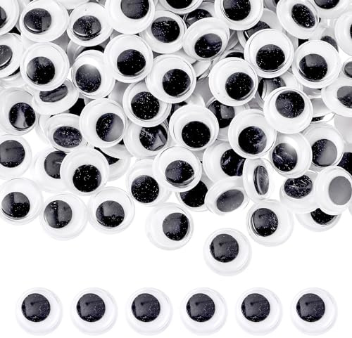 300 Pezzi Eyes Per Artigianato, Occhi Finti Bianchi Neri Autoadesivi Occhi Finti Mobili Occhi Finti Appiccicosi Progetti Artigianato Natale Decorazioni Artigianali DIY (12 mm)
