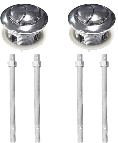 Juego de 2 botones de descarga para inodoro, fregaderos de inodoro, accesorios para fregadero, botones de descarga de baño con cabeza redonda para reparación de tanques de baño, botones de inodoro de