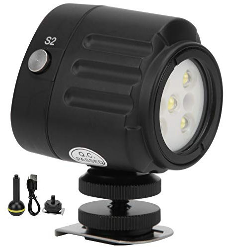 Cyrank Tauchtaschenlampe, SL-18 40 M Wasserdichtes Tauch-LED-Fülllicht 7500 K Unterwasserkamera-Videoleuchte Tauchleuchten Für Unterwassersport Im Freien