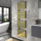 Warmehaus Designer Heated Towel Rail Bathroom Ladder Radiator Warmer Central Heating Rads Flat Panel Brushed Brass 1800x500mm