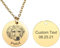 INBLUE Personalisierte Haustier Porträt Halskette für Frauen Edelstahl Rund/Herz Scheibe Gravur mit Bild Name Angepasst Haustier Verlust Gedenk Geschenke für Haustier Liebhaber A1 - Gold