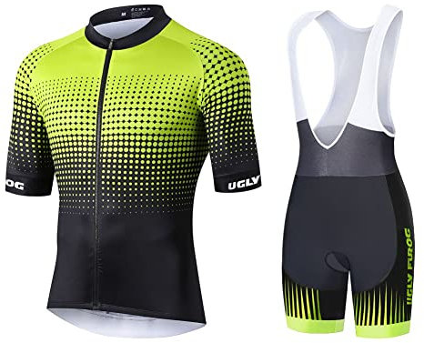 UGLY FROG Herren Radfahren Kleidung Set Radsport Team Radfahren Tops Herren Radfahren Hemden Gepolsterte Lätzchen M