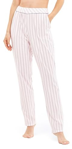 Rösch Basic Pyjamahose Lang im Streifendruck Rosa-Grau 1884816