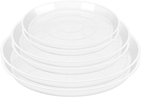 HQAUT Lot de 8 soucoupes transparentes en plastique durable pour pots de fleurs, bacs d'égouttement pour plantes d'intérieur et d'extérieur