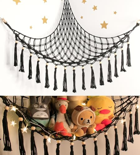 Teddy Hammock - Cuddly Toy Storage Hammock for Stuffed Animals X-Large- Soft Toy Storage Net Teddy Bear Storage - Cute Hanging Plushie Net Kids Baby girl Nursery Bedroom Room Decor