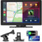 AKOFIC 9 Zoll Wireless Carplay & Android Auto Display, Tragbarer Auto Bildschirm für Apple Carplay Android Auto, Auto Radio Smart Touch Display mit Navigation, Bluetooth, FM, Mirror Link